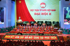 Quang cảnh Phiên bế mạc Đại hội đại biểu toàn quốc Mặt trận Tổ quốc Việt Nam lần thứ X. (Ảnh: TTXVN)