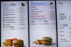 Menu tại một nhà hàng ở Mỹ. (Nguồn: Getty Images)