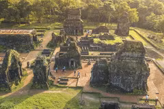 Khu đền tháp Mỹ Sơn thuộc xã Duy Phú, huyện Duy Xuyên, tỉnh Quảng Nam. (Ảnh: Trọng Đạt/TTXVN)