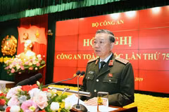 Đại tướng Tô Lâm, Ủy viên Bộ Chính trị, Bí thư Đảng ủy Công an Trung ương, Bộ trưởng Bộ Công an phát biểu. (Ảnh: Doãn Tấn/TTXVN)