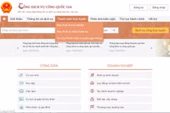 Giao diện của Cổng dịch vụ công quốc gia. (Ảnh: CTV/Vietnam+)