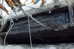 Quan tài chứa xác ướp được khai quật. (Nguồn: báo Đồng Nai điện tử)