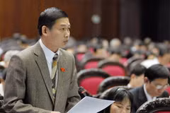Đại biểu Quốc hội thành phố Hà Nội, ông Vũ Hồng Anh phát biểu ý kiến về dự án Luật Lưu trữ. (Ảnh: Doãn Tấn/TTXVN)