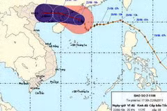 Đường đi và vị trí cơn bão số 2. (Nguồn: nchmf.gov.vn)