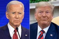 Ứng viên tranh cử Tổng thống của đảng Dân chủ Joe Biden (trái) và Tổng thống Mỹ Donald Trump. (Ảnh: AFP/TTXVN)