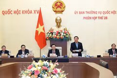 Phó Chủ tịch Quốc hội Nguyễn Khắc Định điều hành phiên họp. (Ảnh: Doãn Tấn/TTXVN)