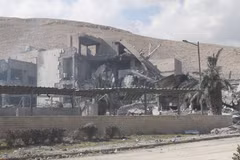 Trung tâm nghiên cứu khoa học Syria bị phá hủy sau vụ tấn công của Mỹ, Anh, Pháp ngày 14/4. (Nguồn:THX/TTXVN)