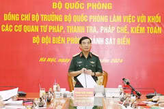 Đại tướng Phan Văn Giang chủ trì buổi làm việc. (Nguồn: báo Quân đội Nhân dân)