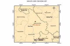 Bản đồ tâm chấn động đất. (Nguồn: Viện Vật lý Địa cầu)