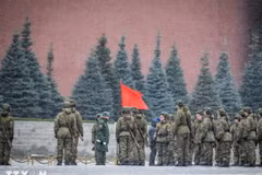 Binh sỹ Nga tại Moskva. (Ảnh: AFP/TTXVN)