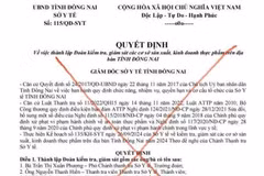 Văn bản giả mạo Sở Y tế Đồng Nai, giả mạo chữ ký của Giám đốc Sở Y tế Lê Quang Trung. (Nguồn: báo Đồng Nai)