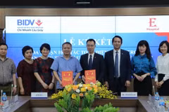 BIDV Cầu Giấy và Bệnh viện E Trung ương ký kết thỏa thuận hợp tác toàn diện. (Ảnh: Vietnam+)