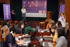 Đại diện sinh viên các trường đại học tham gia tọa đàm. (Ảnh: Trần Việt/TTXVN)