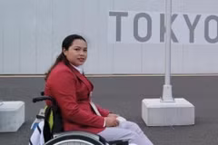Vận động viên Nguyễn Thị Hải tại Paralympic Tokyo 2020. (Ảnh: TTXVN)