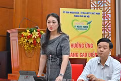 Bà Nguyễn Thị Diệu Hương, Trưởng ban Tuyên giáo và Đối ngoại, Ủy ban MTTQ Việt Nam thành phố Hà Nội. (Ảnh: Nguyễn Thắng/TTXVN)