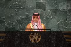 Ngoại trưởng Saudi Arabia, Hoàng tử Faisal bin Farhan Al-Saud phát biểu. (Nguồn: UN Photo)