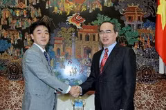 Phó Thủ tướng Nguyễn Thiện Nhân tiếp Trưởng Văn phòng Đại diện JICA tại Việt Nam, ông Mori Mutsuya. (Ảnh: An Đăng/TTXVN)