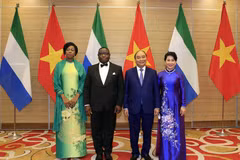 [Photo] Chủ tịch nước chủ trì tiệc chiêu đãi Tổng thống CH Sierra Leon