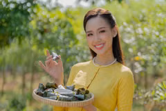 Đương kim Miss Intercontinental Bảo Ngọc là đại sứ Lễ hội Bánh dân gian Nam Bộ 2023. (Ảnh: CTV)