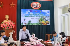 Khoá tập huấn nhằm nâng cao năng lực cho cán bộ bảo vệ thực vật địa phương để hỗ trợ người nông dân sản xuất các sản phẩm trái cây có múi có chất lượng xuất khẩu. (Ảnh: PV/Vietnam+)