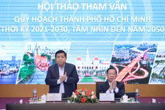 Bộ trưởng Nguyễn Chí Dũng gợi mở các nội dung tại Hội thảo tham vấn quy hoạch Thành phố Hồ Chí Minh thời kỳ 2021-2030, tầm nhìn đến năm 2050, ngày 28/2. (Ảnh: Vietnam+)