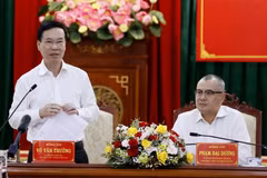 Chủ tịch nước Võ Văn Thưởng phát biểu chỉ đạo. (Ảnh: Thống Nhất/TTXVN) 