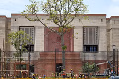 Tòa nhà Quốc hội mới được xây dựng tại trung tâm thủ đô New Delhi, Ấn Độ, ngày 26/5/2023. (Ảnh: AFP/TTXVN)