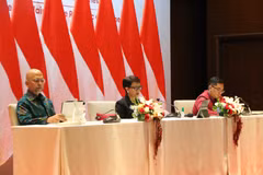 Ngoại trưởng Indonesia Retno Marsudi phát biểu tại một cuộc họp báo ở Jakarta. (Ảnh: AFP/TTXVN) 