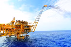 Giàn khai thác Hải Thạch 1 thuộc Dự án Biển Đông 01. (Ảnh: PV/Vietnam+) 