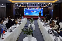 Quang cảnh phiên bế mạc Hội nghị Chuyển đổi Quy tắc mặt hàng trong khuôn khổ Hiệp định Thương mại tự do ASEAN-Hàn Quốc năm 2024 (Ảnh: TTXVN phát)