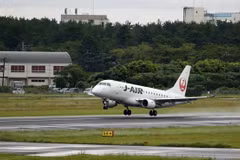 Máy bay cất cánh từ sân bay Miyazaki ở Tây Nam Nhật Bản ngày 3/10/2024. (Ảnh: Kyodo/TTXVN)