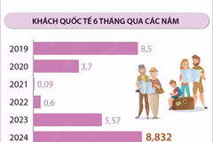 Việt Nam đón hơn 8,8 triệu lượt khách quốc tế trong 6 tháng năm 2024