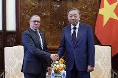 Chủ tịch nước Tô Lâm tiếp Đại sứ Colombia Miguel Angel Rodriguez Melo. (Ảnh: Nhan Sáng/TTXVN)