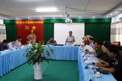 Quang cảnh buổi làm việc. (Ảnh: Phạm Minh Tuấn/TTXVN)