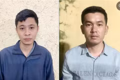 Đối tượng Nguyễn Thế Hoàng và Lương Văn Hoàng. (Ảnh: Cơ quan Công an cung cấp)