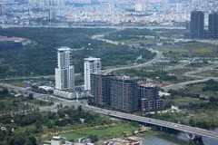 Bất động sản khu Đông Thành phố Hồ Chí Minh thuộc khu đô thị Thủ Thiêm, thành phố Thủ Đức, Thành phố Hồ Chí Minh. (Ảnh: Hồng Đạt/TTXVN)