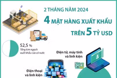 4 mặt hàng xuất khẩu trên 5 tỷ USD trong hai tháng đầu năm 2024
