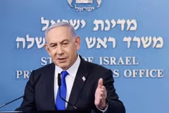 Thủ tướng Israel Benjamin Netanyahu phát biểu tại cuộc họp báo ở Jerusalem ngày 7/2/2024. (Ảnh: THX/TTXVN)
