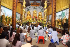 Lào: Chùa Phật Tích thủ đô Vientiane tổ chức lễ Thượng Nguyên