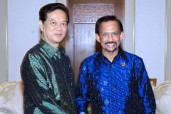 Thủ tướng Chính phủ Nguyễn Tấn Dũng hội kiến với Quốc vương Brunei Haji Sultan Hassanal Bolkiah (Ảnh: Đức Tám/TTXVN)