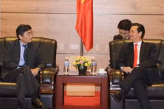Thủ tướng Nguyễn Tấn Dũng tiếp Ngài Naoyuki Shiohara, Phó Tổng giám đốc điều hành Quỹ Tiền tệ Quốc tế (IMF). (Ảnh: TTXVN)