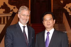 Thủ tướng Nguyễn Tấn Dũng tiếp Ngài Philippe, Thái tử Vương quốc Bỉ đang thăm chính thức Việt Nam. (Ảnh: Đức Tám/TTXVN)