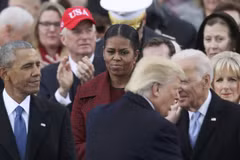 Biểu cảm của bà Michelle Obama. (Nguồn: Reuters)