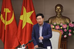 Phó Thủ tướng, Bộ trưởng Bộ Ngoại giao Phạm Bình Minh phát biểu chỉ đạo các đơn vị phối hợp chuẩn bị tổ chức Hội nghị Thượng đỉnh Mỹ-Triều Tiên lần 2. (Ảnh: Lâm Khánh/TTXVN) 
