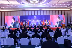 Ông Lê Quốc Minh, Phó Tổng Giám đốc TTXVN, phát biểu tại Hội nghị. (Ảnh: Phạm Kiên/Vietnam+)