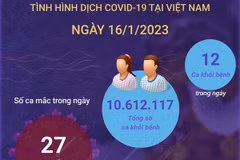 [Infographics] Cập nhật tình hình dịch COVID-19 ở Việt Nam ngày 16/1