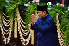 Ông Prabowo Subianto tuyên thệ nhậm chức Tổng thống Indonesia tại Jakarta ngày 20/10/2024. (Ảnh: THX/TTXVN)
