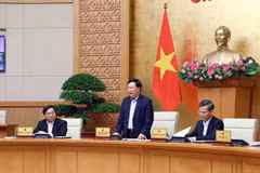 Phó Thủ tướng Thường trực Chính phủ Phạm Bình Minh, Tổ trưởng Tổ Công tác số 1 phát biểu. (Ảnh: Phạm Kiên/TTXVN)