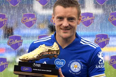 Vardy nhận giải thưởng Vua phá lưới Premier League. (Nguồn: Sky Sports)