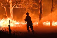 Lực lượng cứu hỏa nỗ lực dập lửa cháy rừng tại New South Wales, Australia. (Ảnh: AFP/ TTXVN)